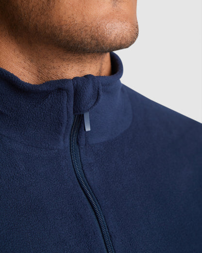 innovateQ Best-Preis-Garantie: Microfleece-Langarm-Pullover mit Half Zip und Kinnschutz HIMALAYA SM1095 königsblau