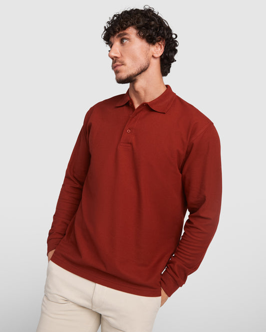 innovateQ Best-Preis-Garantie: Langarmeliges Poloshirt gerippter Kragen und gerippte Armelbundchen 1x1 gerippte Bundchen mit Elastan und verstarkte Nackennahtzugabe CARPE PO5009 weiss