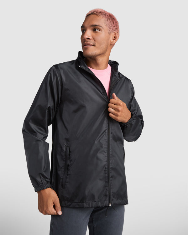 innovateQ Best-Preis-Garantie: Regenjacke mit Stehkragen und herausnehmbarer Kapuze mit verstellbarem Kordelzug ISLAND CB5200 schwarz