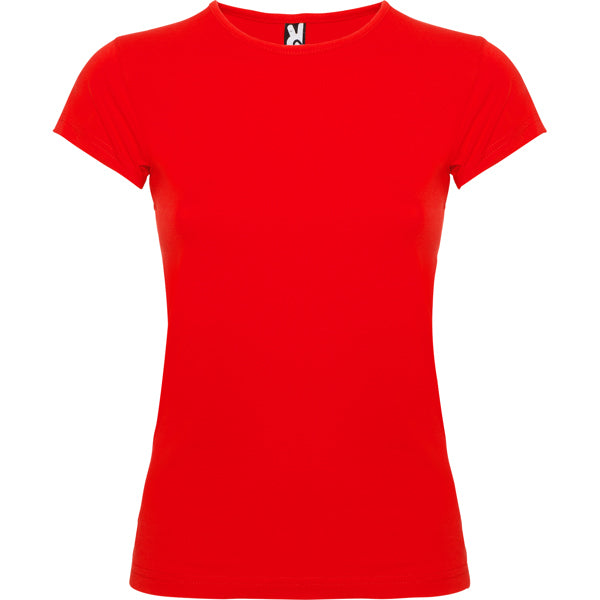 innovateQ Best-Preis-Garantie: Damen T-Shirt mit eingefasstem Rundhalsausschnitt in feinem Rippstrick BALI CA6597 rot