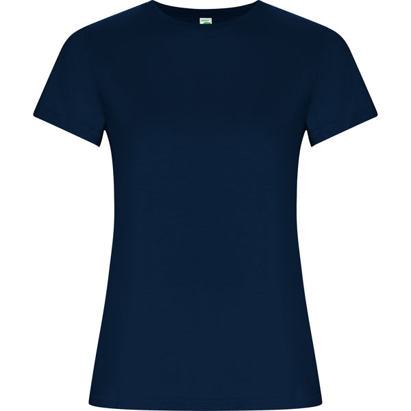 innovateQ Best-Preis-Garantie: Figurbetontes Kurzarm-Damen T-Shirt aus Bio-Baumwolle GOLDEN WOMAN CA6696 marine