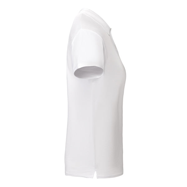 innovateQ Best-Preis-Garantie: Tailliertes Kurzarm-Poloshirt fur Damen aus OCS-zertifizierter Bio-Baumwolle PRINCE WOMAN PO6618 weiss