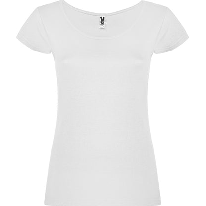 innovateQ Best-Preis-Garantie: Kurzarm-Damen T-Shirt tailliert mit tiefem Rundhalsausschnitt und  Seitennahte GUADALUPE CA6647 schwarz