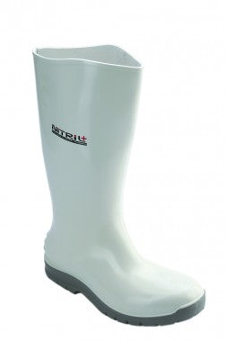 Best-Preis-Garantie:  S4 Nitril/PVC/Gummi-Stiefel mit rutschfesten Sohlen weiß NITRILPL-FH